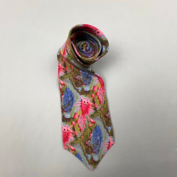 Jerry Garcia Tie Thistle Ghost Collection Five Silk Psychedelic Floral Vintage - Picture 3 of 7